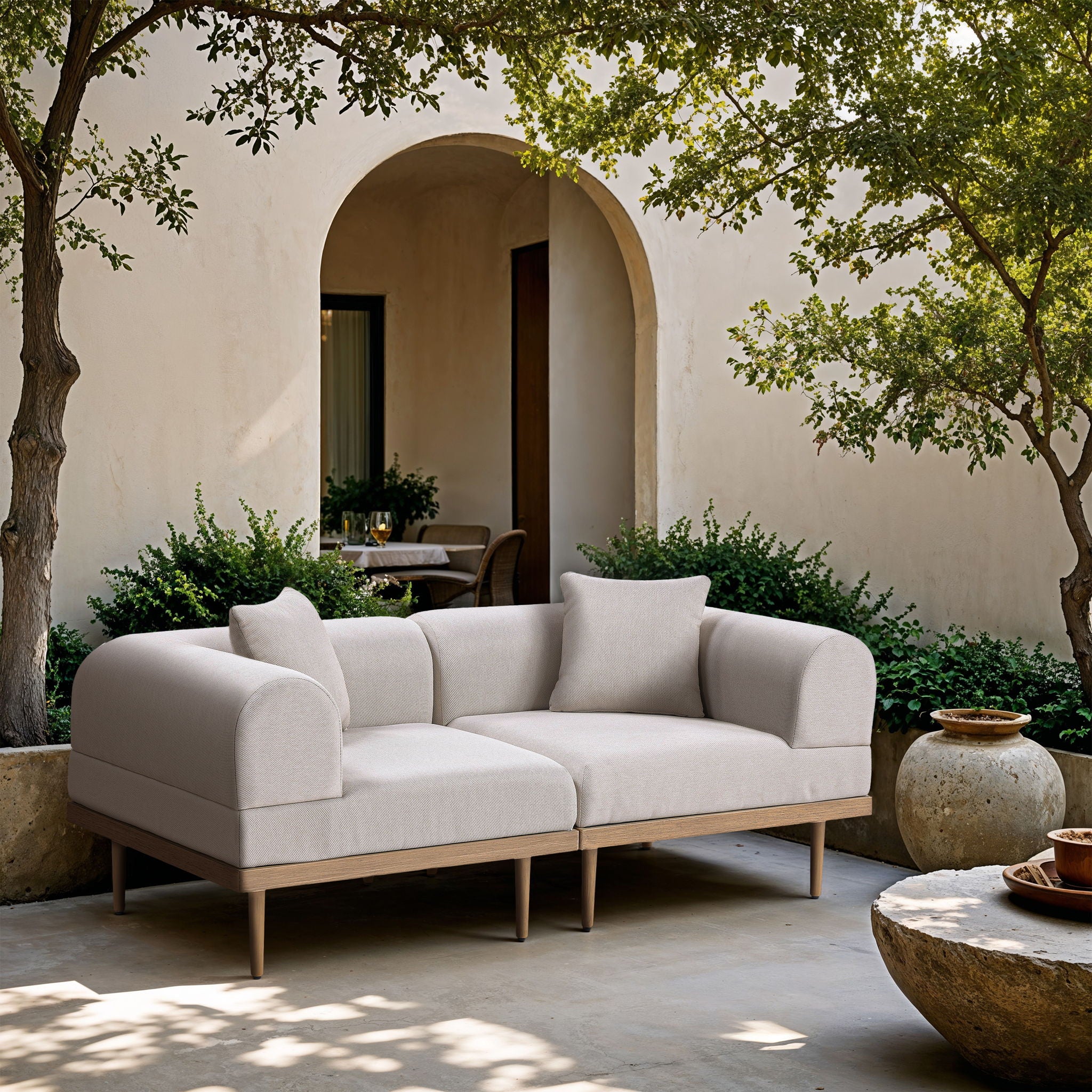 Laguna - 2 Piece Resilient Water Resistant Fabric 71" Upholstered Outdoor Patio Modular Loveseat - Urban Living Furniture (Los Angeles, CA)