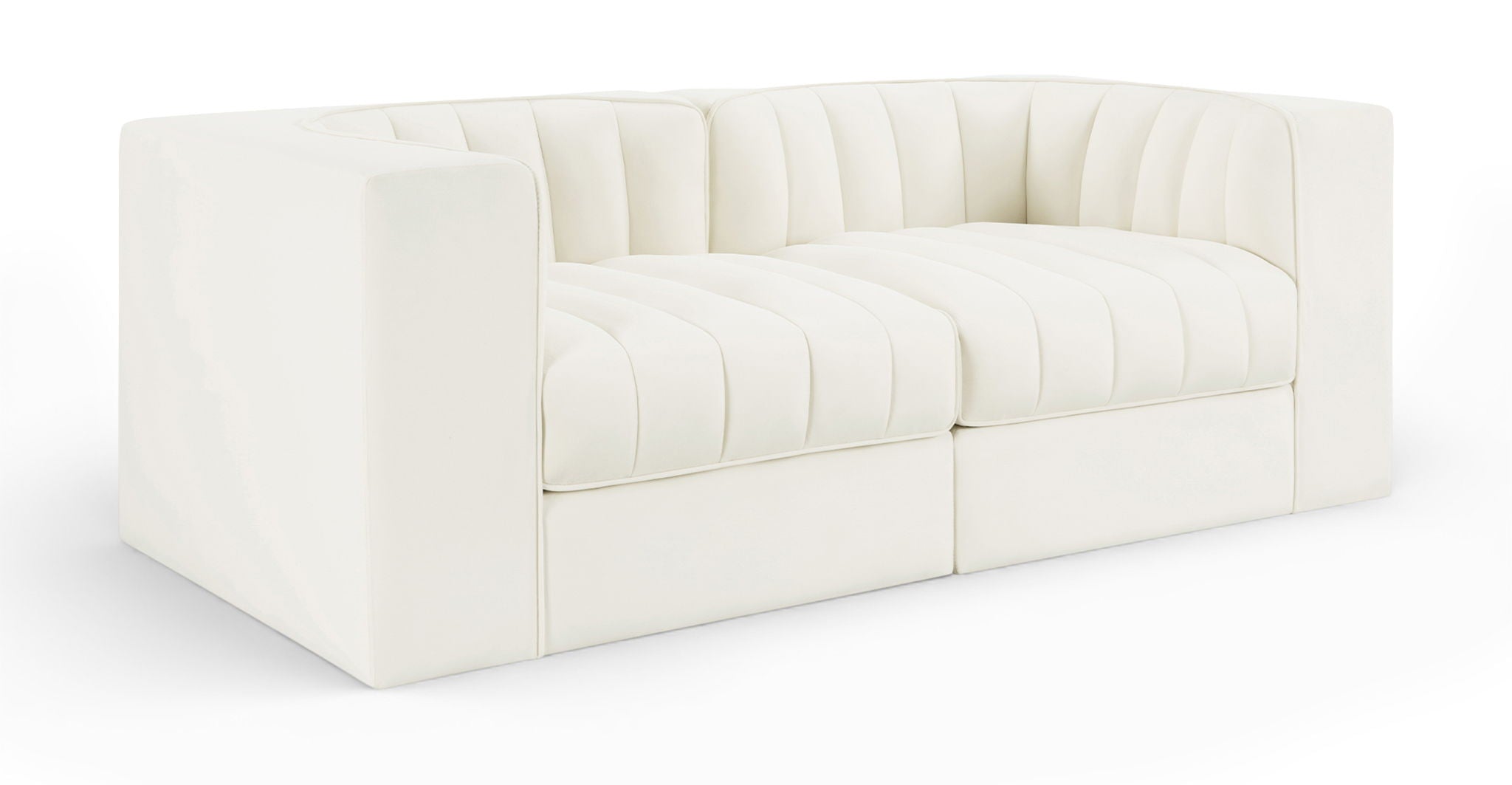 Rummi - Velvet Performance Fabric Upholstered 2 Piece Modular Loveseat - Urban Living Furniture (Los Angeles, CA)