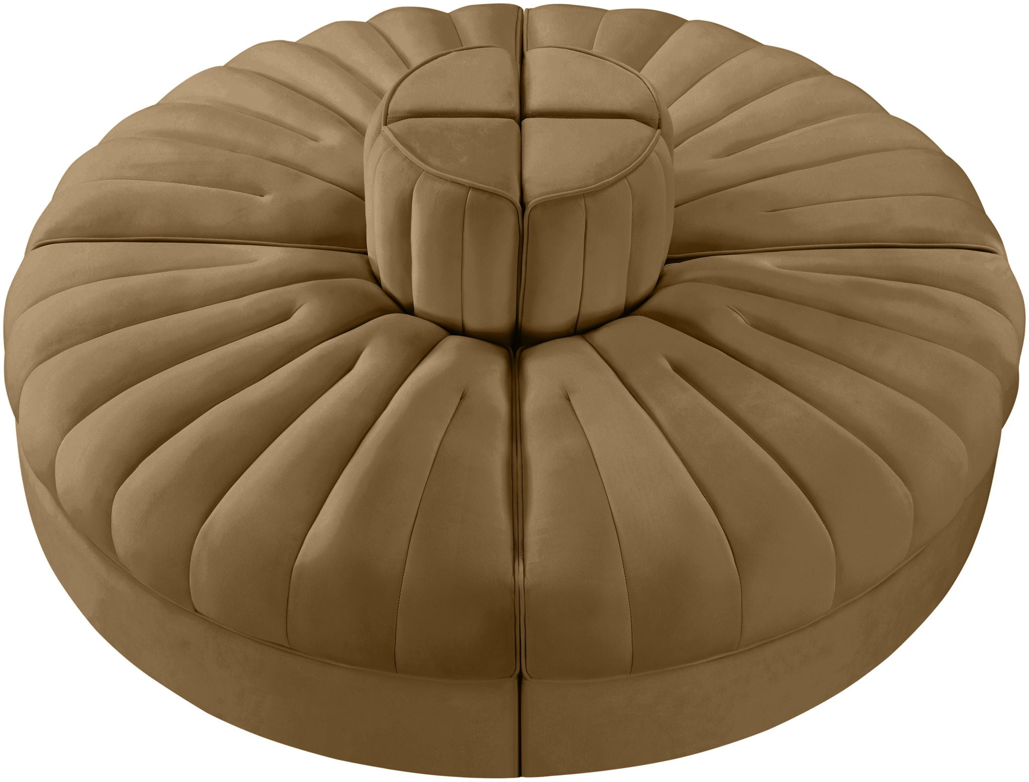 Rummi - Round Velvet Performance Fabric Upholstered 4 Piece Modular Sofa - Urban Living Furniture (Los Angeles, CA)
