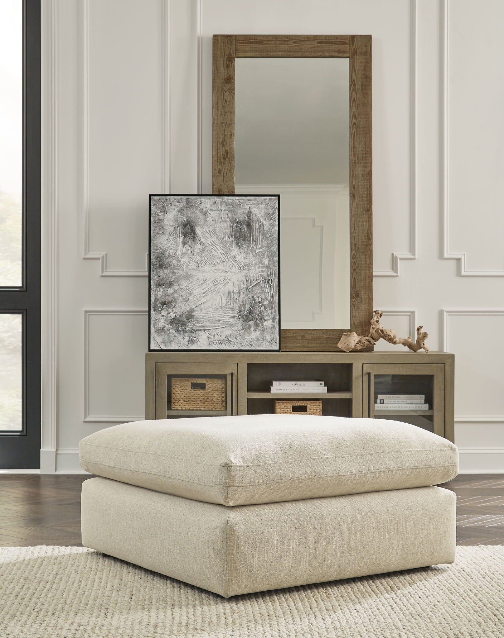 Elyza - Oversized Accent Ottoman - Linen - Urban Living Furniture (Los Angeles, CA)