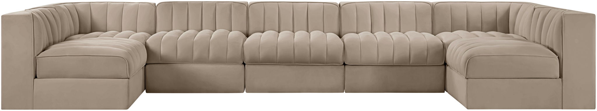 Rummi - Velvet Performance Fabric Upholstered 7 Piece Modular Sectional (With 2 Corner Chairs) - Urban Living Furniture (Los Angeles, CA)