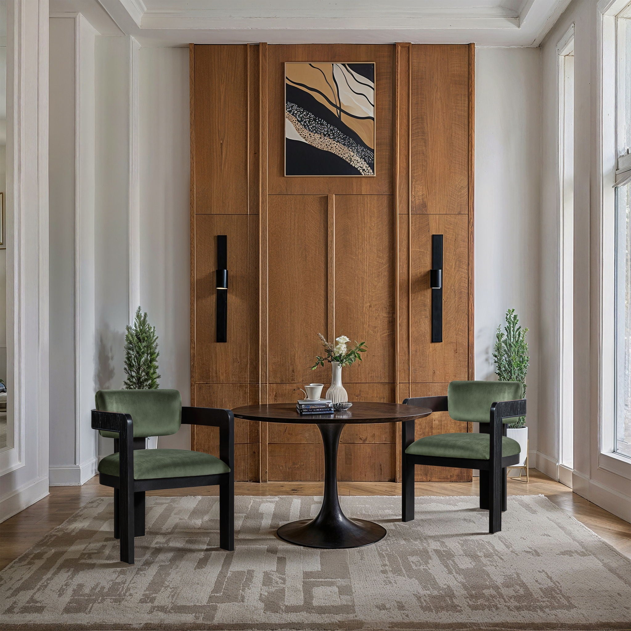 Sacha - Velvet Dining Chair With Black Base (Set of 2) - Urban Living Furniture (Los Angeles, CA)