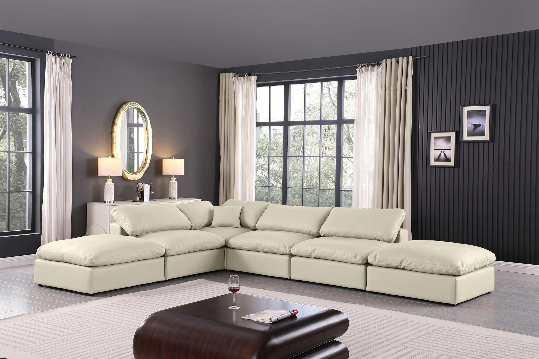Comfy - 6 Piece Faux Leather Modular Sectional - Urban Living Furniture (Los Angeles, CA)