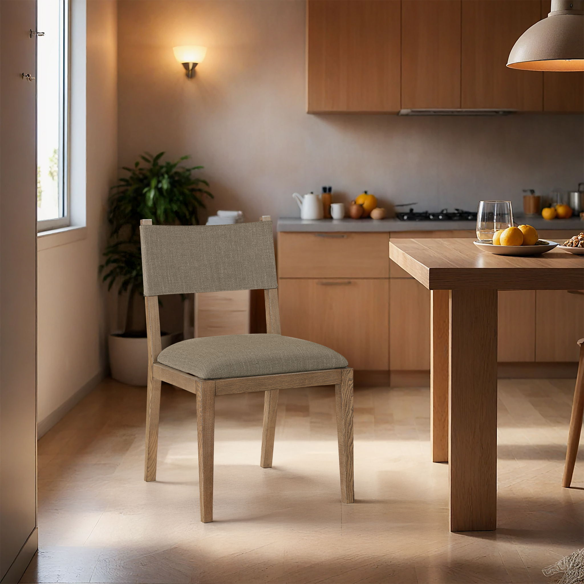 Avon - Linen Textured Performance Fabric Dining Side Chair (Set of 2) - Urban Living Furniture (Los Angeles, CA)