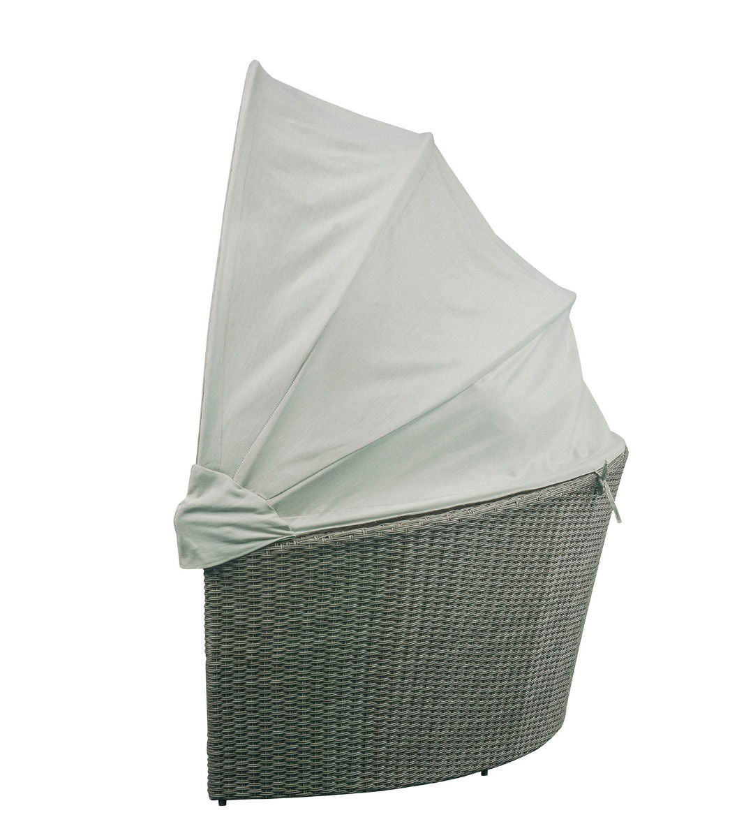 Salena - Patio Canopy Sofa With 4 Pillows & Ottoman - Beige Fabric & Gray Wicker - Urban Living Furniture (Los Angeles, CA)