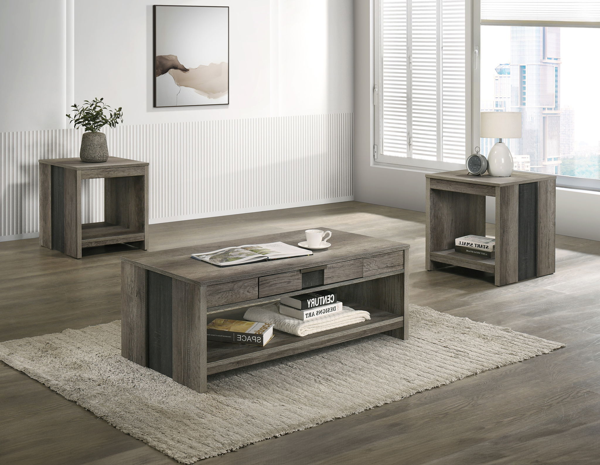 Rangley - 3 Piece Cocktail Set - Gray - Urban Living Furniture (Los Angeles, CA)
