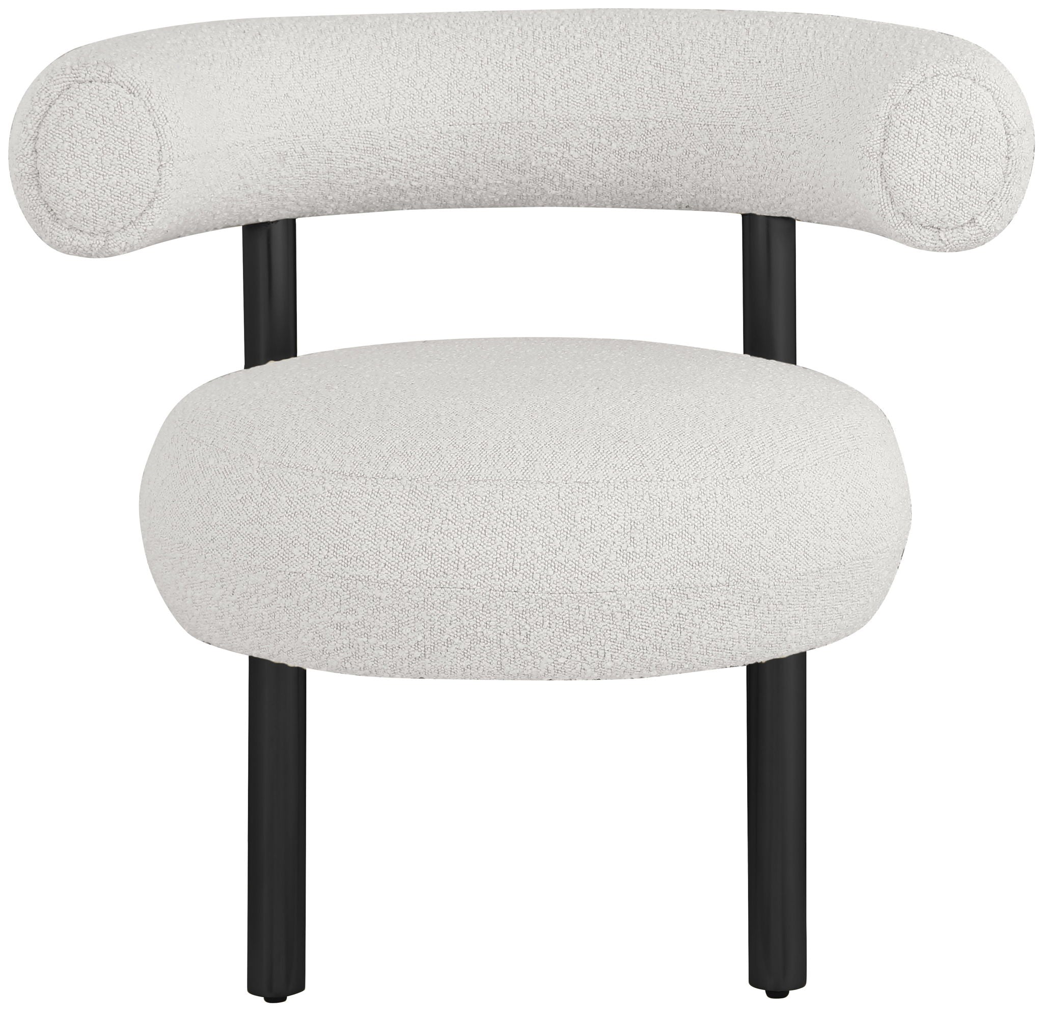 Bordeaux - Boucle Fabric Accent Chair With Black Legs