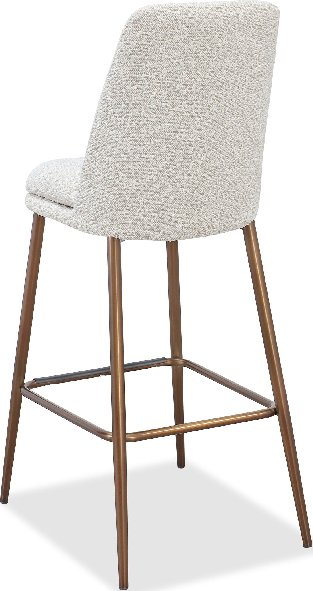 Crossroads 2.0 - Wyatt Upholstered Bar Stool (Set of 2) - Ricotta Boucle And Bronze Metal