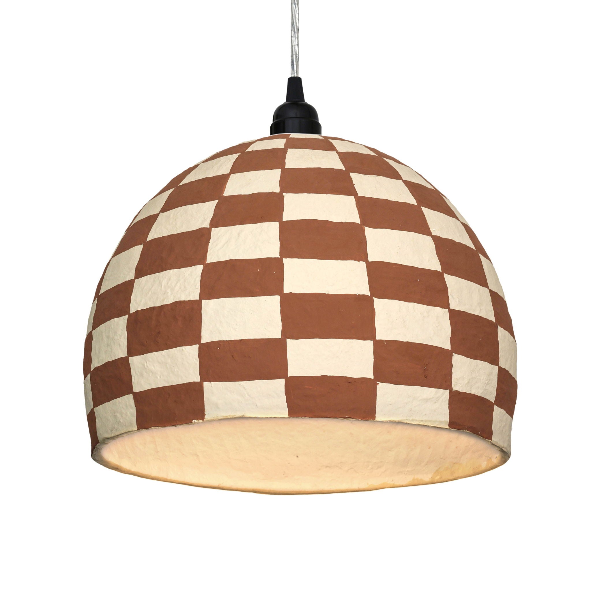 Taurus - Cotton Mache Pendant Lamp - White / Terracotta - Urban Living Furniture (Los Angeles, CA)