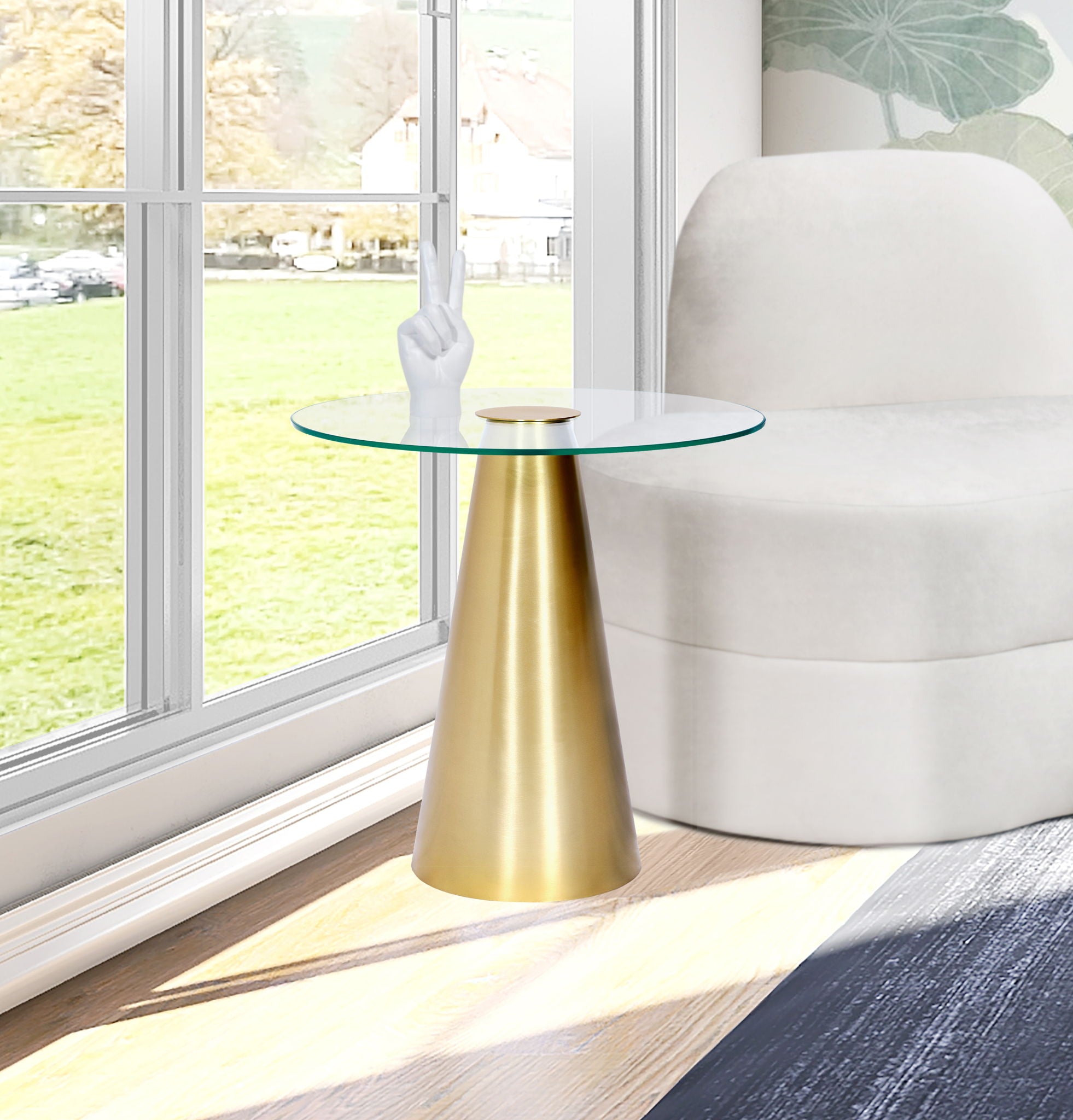 Glassimo - End Table - Gold - Urban Living Furniture (Los Angeles, CA)
