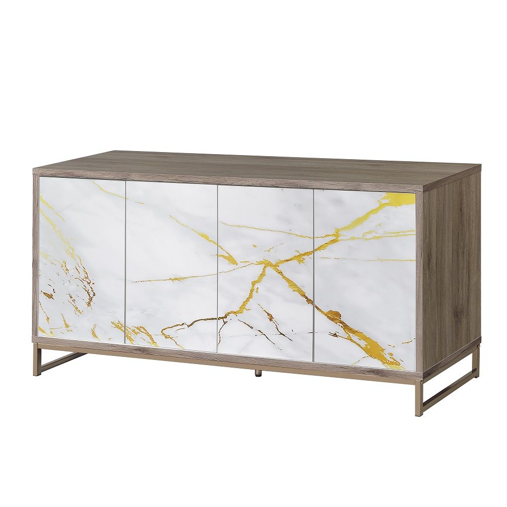 Paavan - Console Cabinet - White Marble Print & Oak Champagne - Urban Living Furniture (Los Angeles, CA)