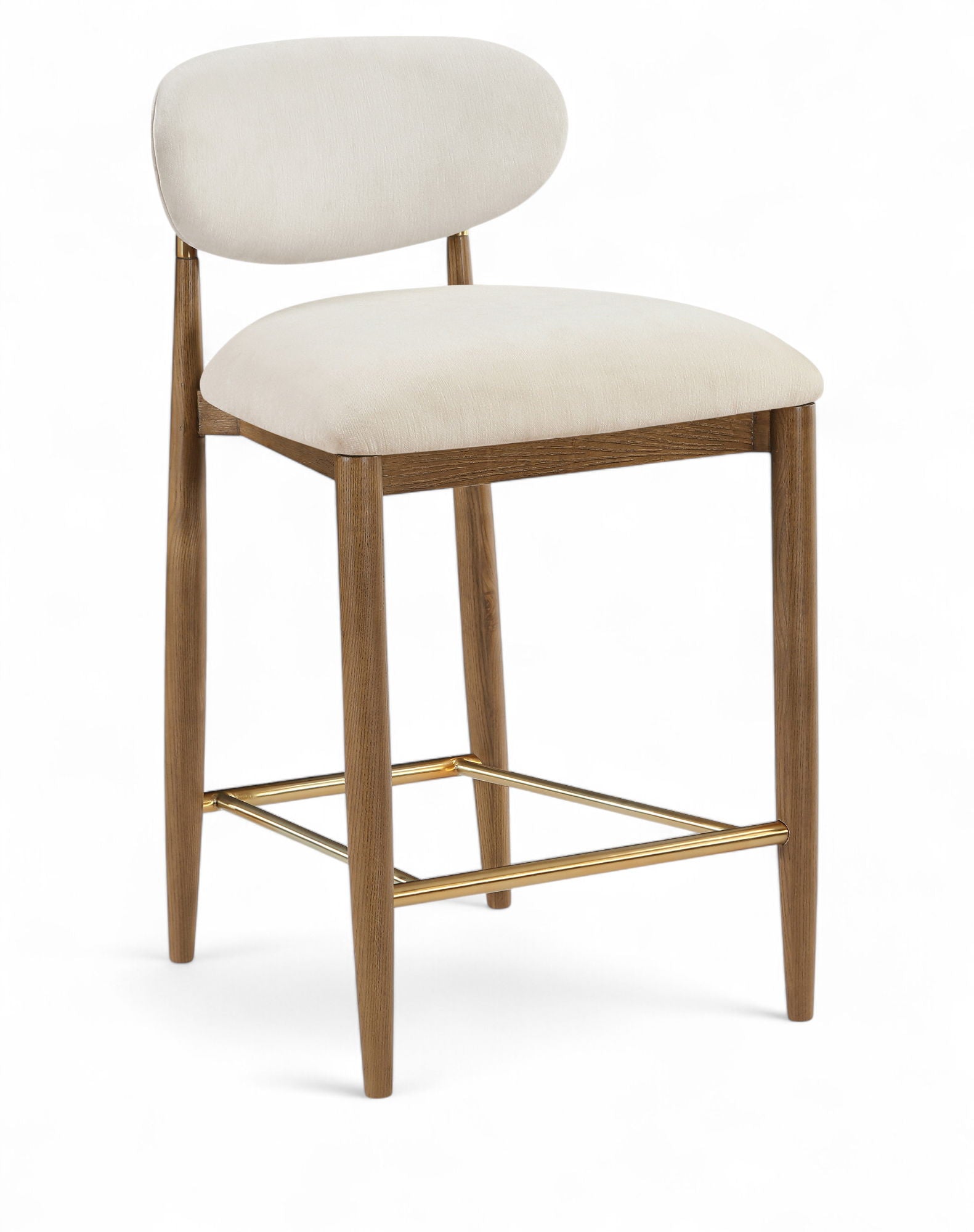 Riccio - Fabric Stool - Walnut Frame - Urban Living Furniture (Los Angeles, CA)
