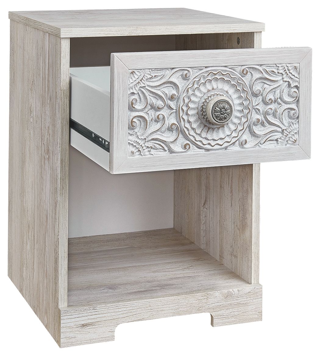 Paxberry - Whitewash - One Drawer Night Stand - Urban Living Furniture (Los Angeles, CA)