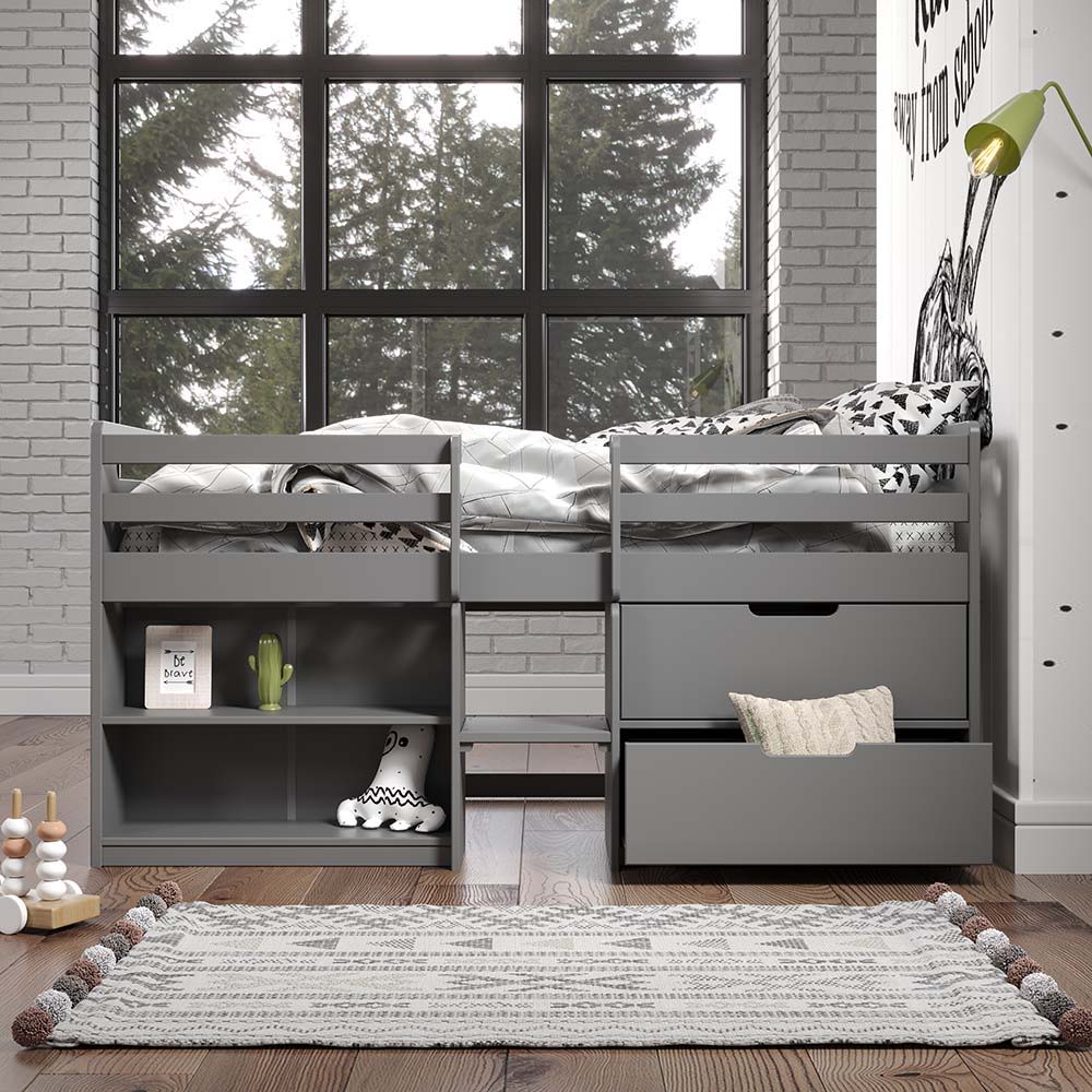 Fabiana - Twin Loft Bed With Storage - Gray - Urban Living Furniture (Los Angeles, CA)