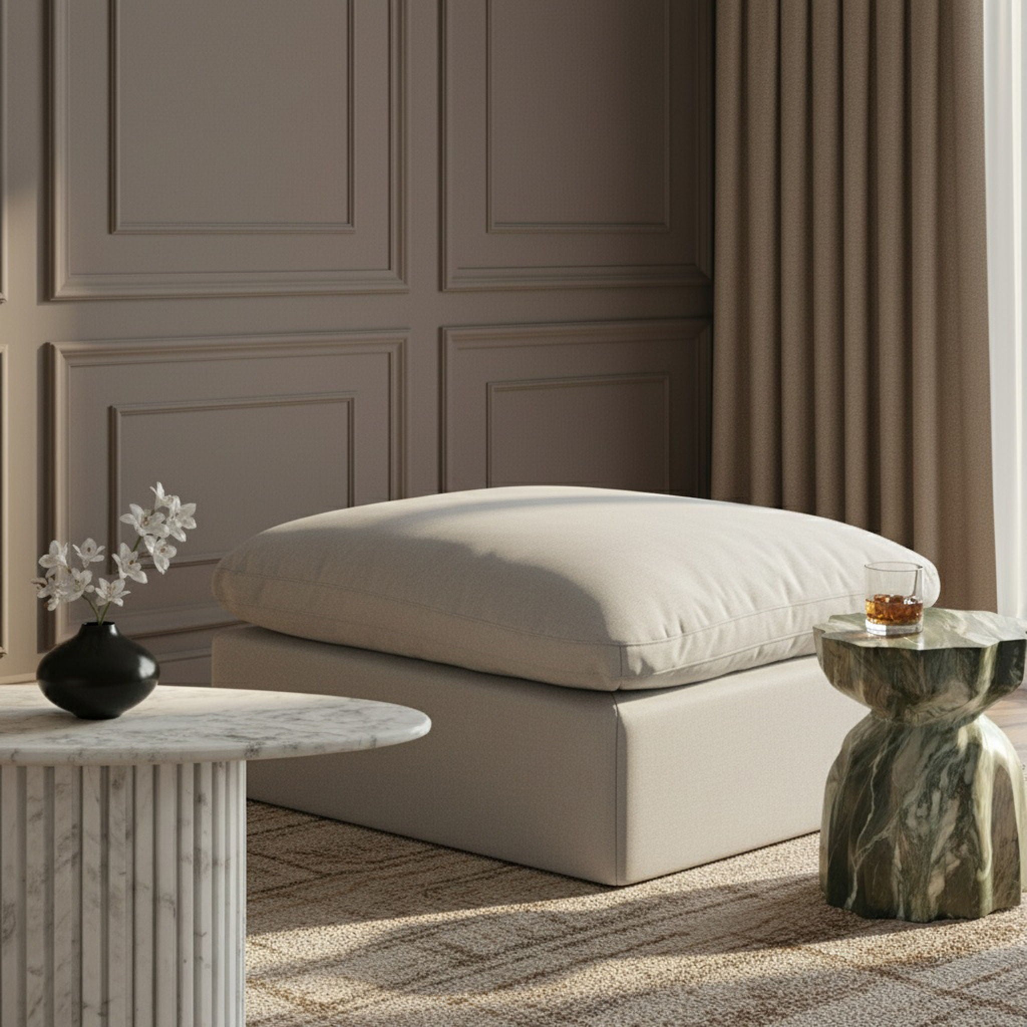 Indulge - Linen Ottoman - Urban Living Furniture (Los Angeles, CA)