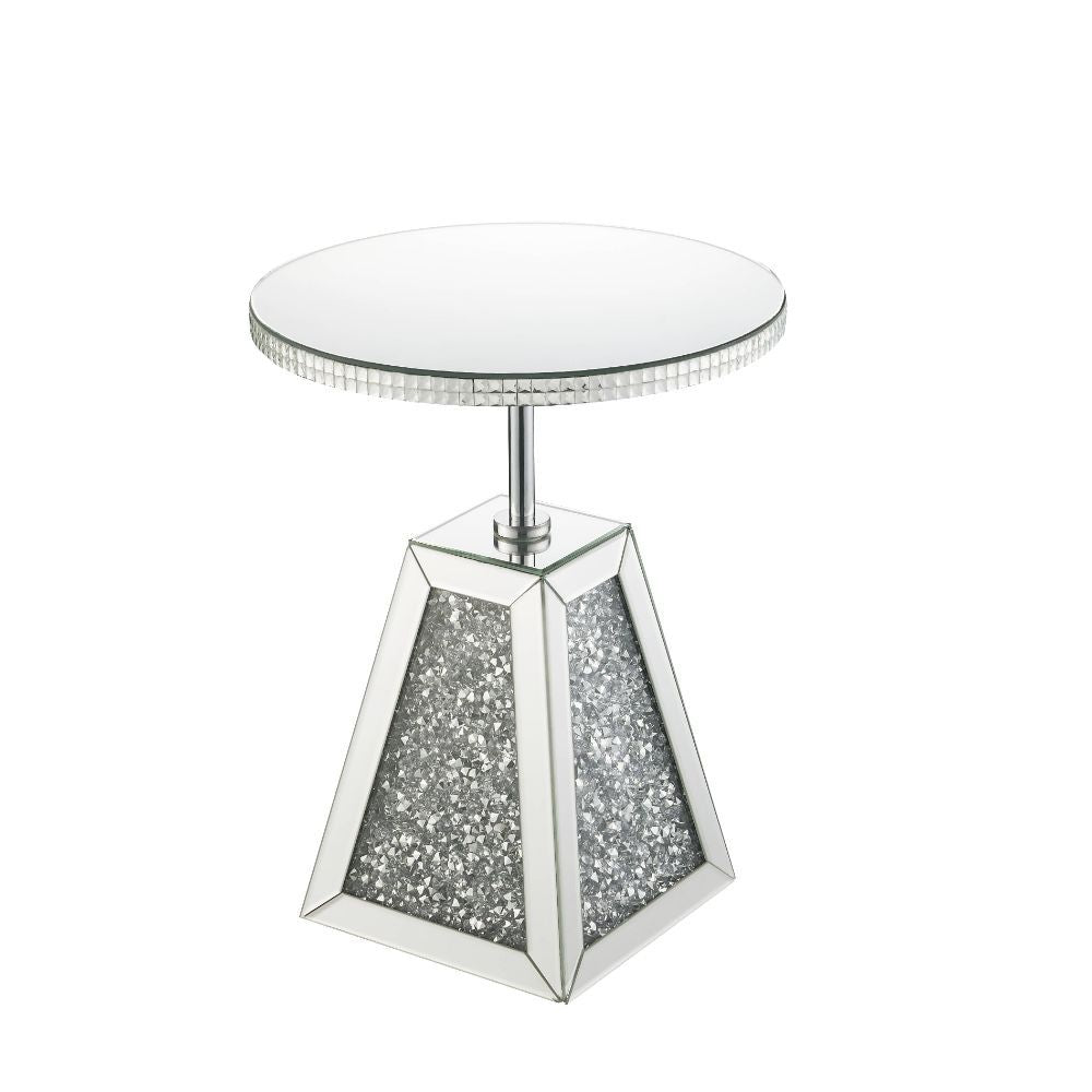 Noralie - 20" Accent Table - Mirrored & Faux Diamonds - Urban Living Furniture (Los Angeles, CA)