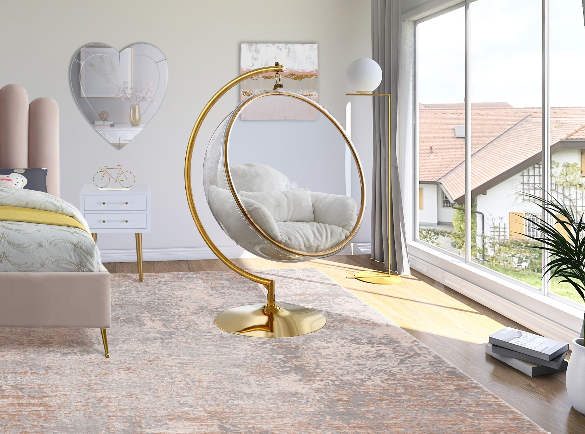 Luna - Swing Accent Chair - White - Urban Living Furniture (Los Angeles, CA)