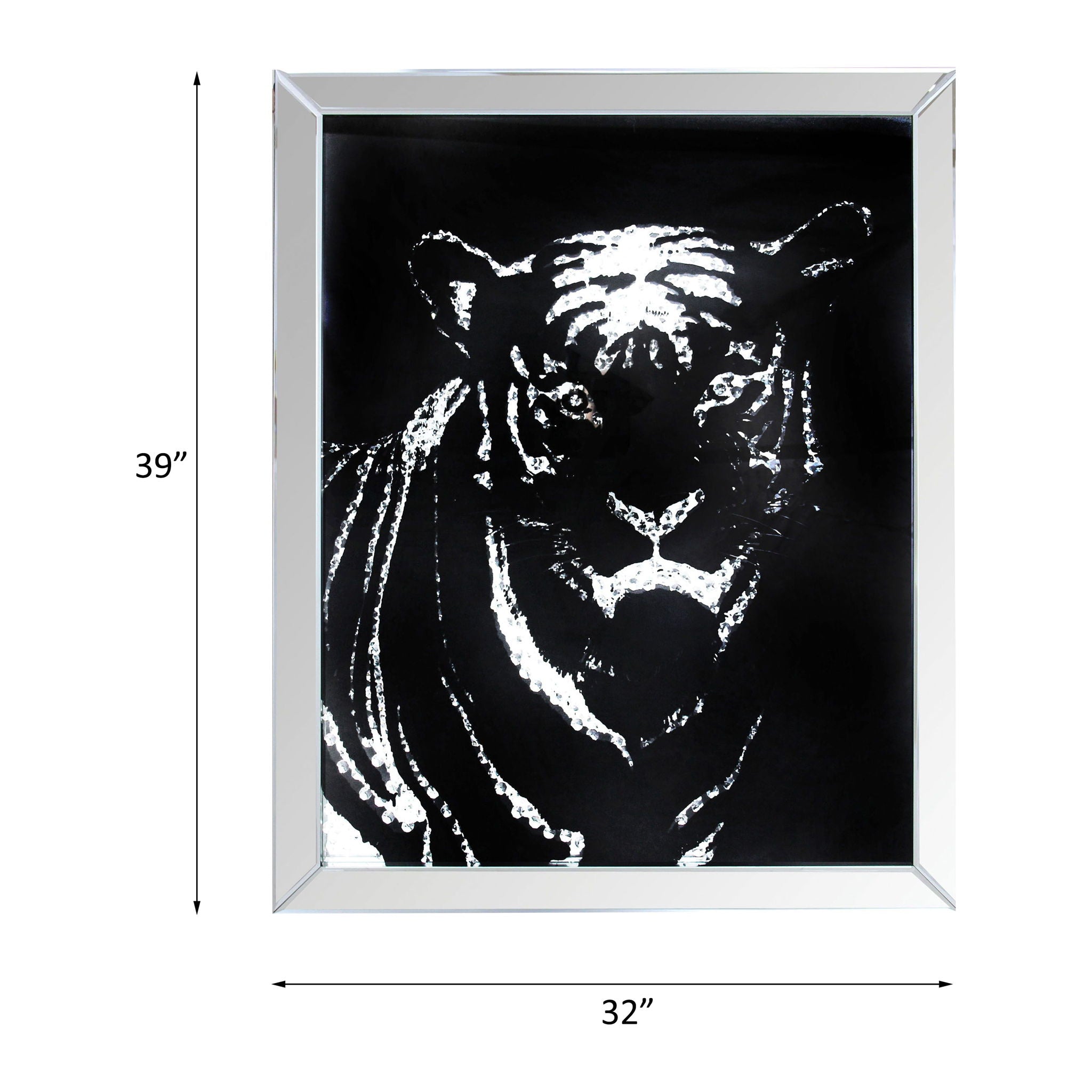 Talisha - Wall Art - Mirrored & Faux Crystal Tiger - Urban Living Furniture (Los Angeles, CA)