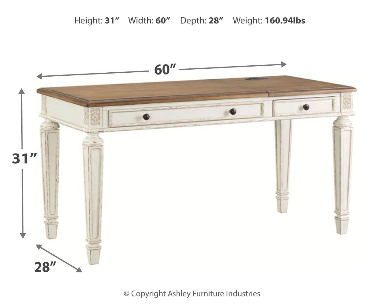 Realyn - White / Brown - Home Office Lift Top Desk - Urban Living Furniture (Los Angeles, CA)