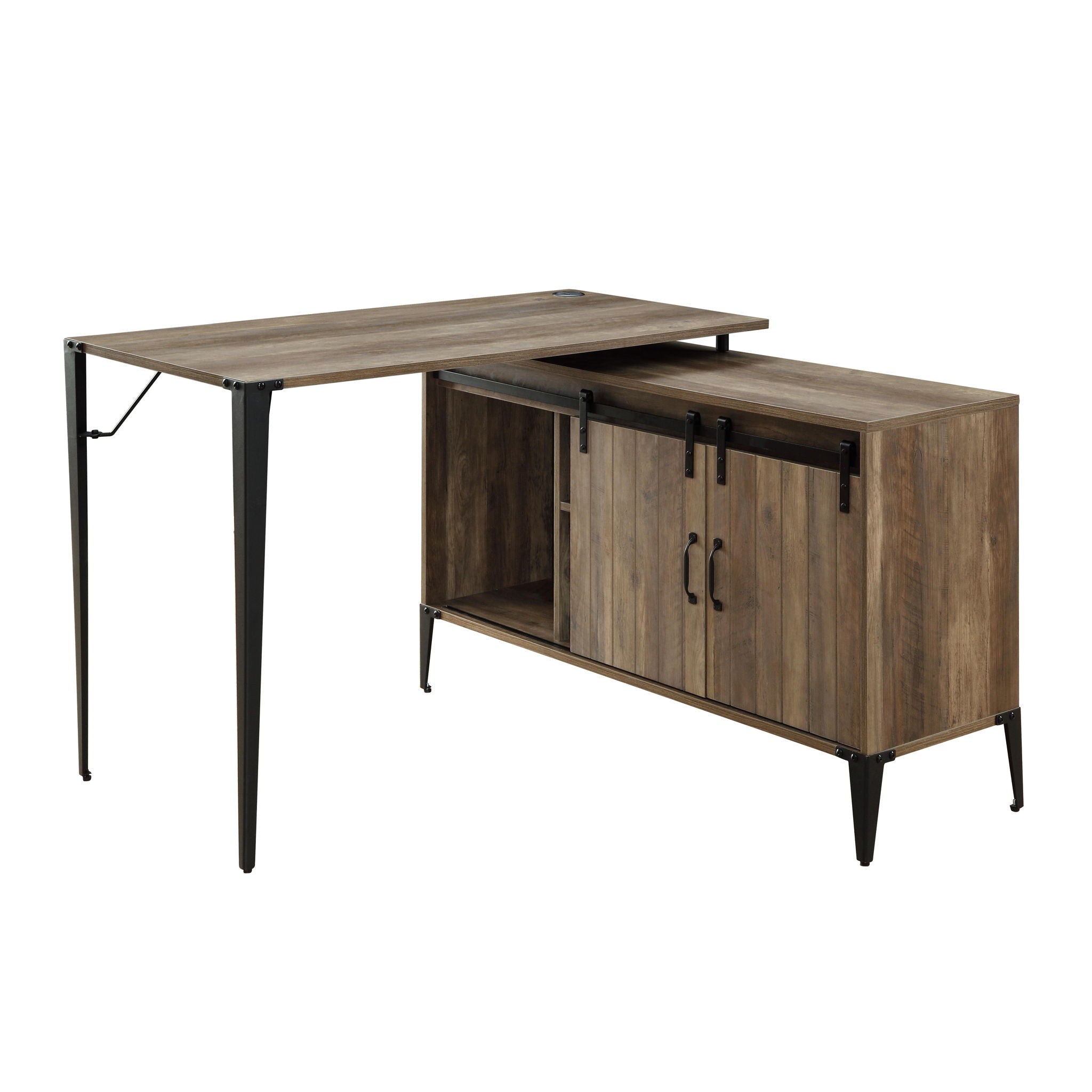 Zakwani - Writing Desk - Rustic Oak & Black Finish - 31" - Urban Living Furniture (Los Angeles, CA)