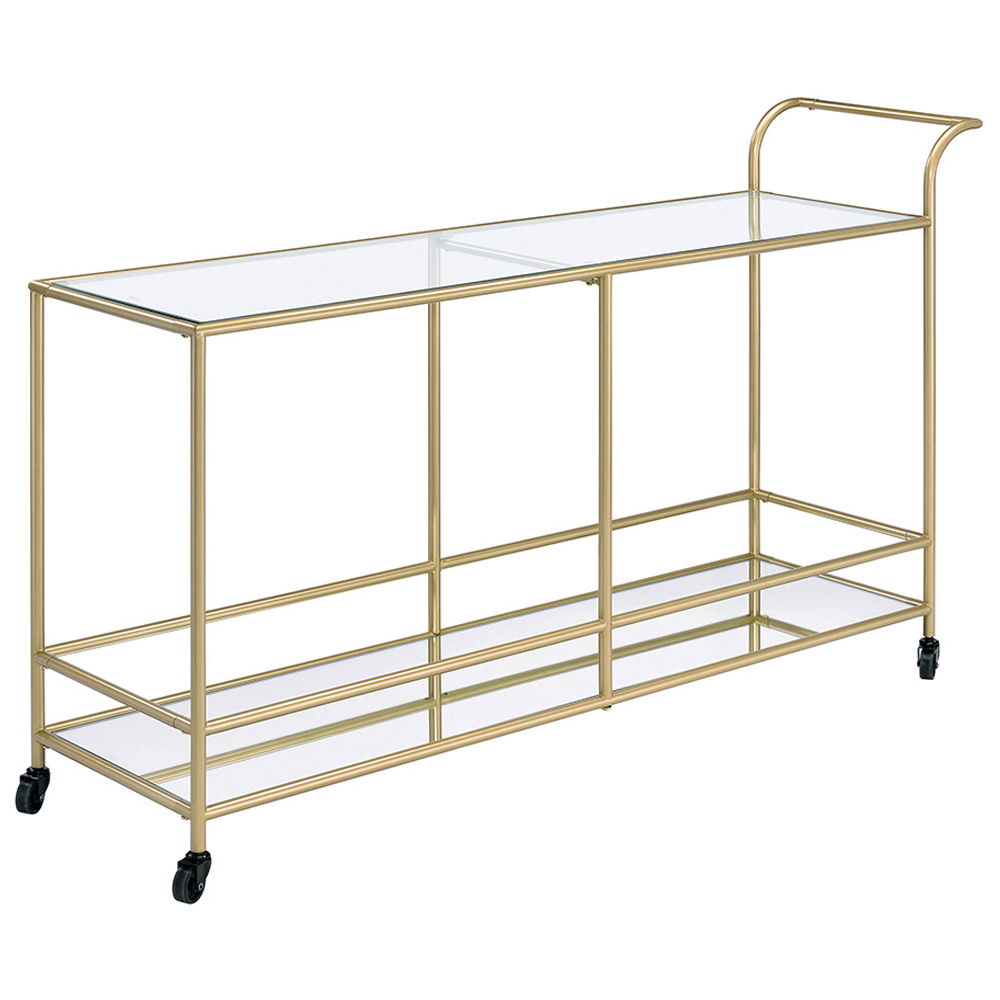 Kenda - Serving Cart - Clear Glass, Mirrored & Gold - Urban Living Furniture (Los Angeles, CA)