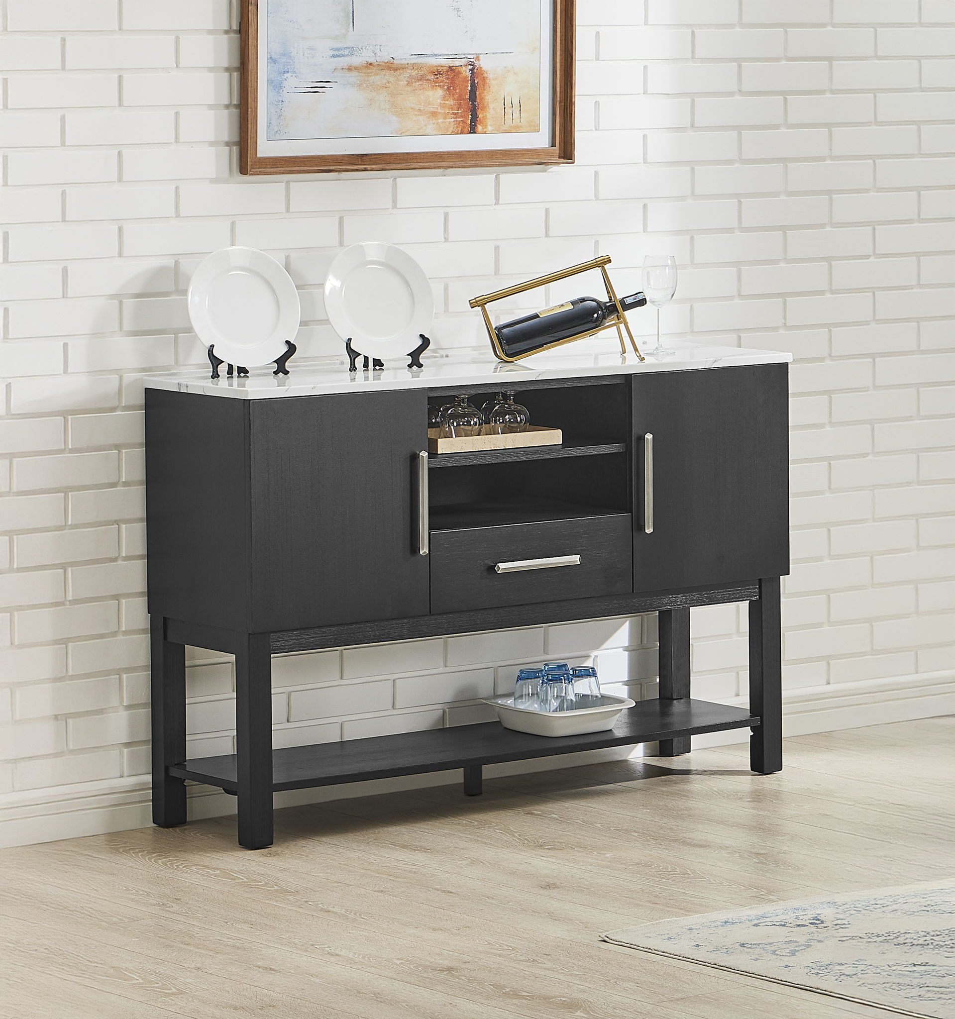 Vance - Side Board - Charcoal / White - Urban Living Furniture (Los Angeles, CA)
