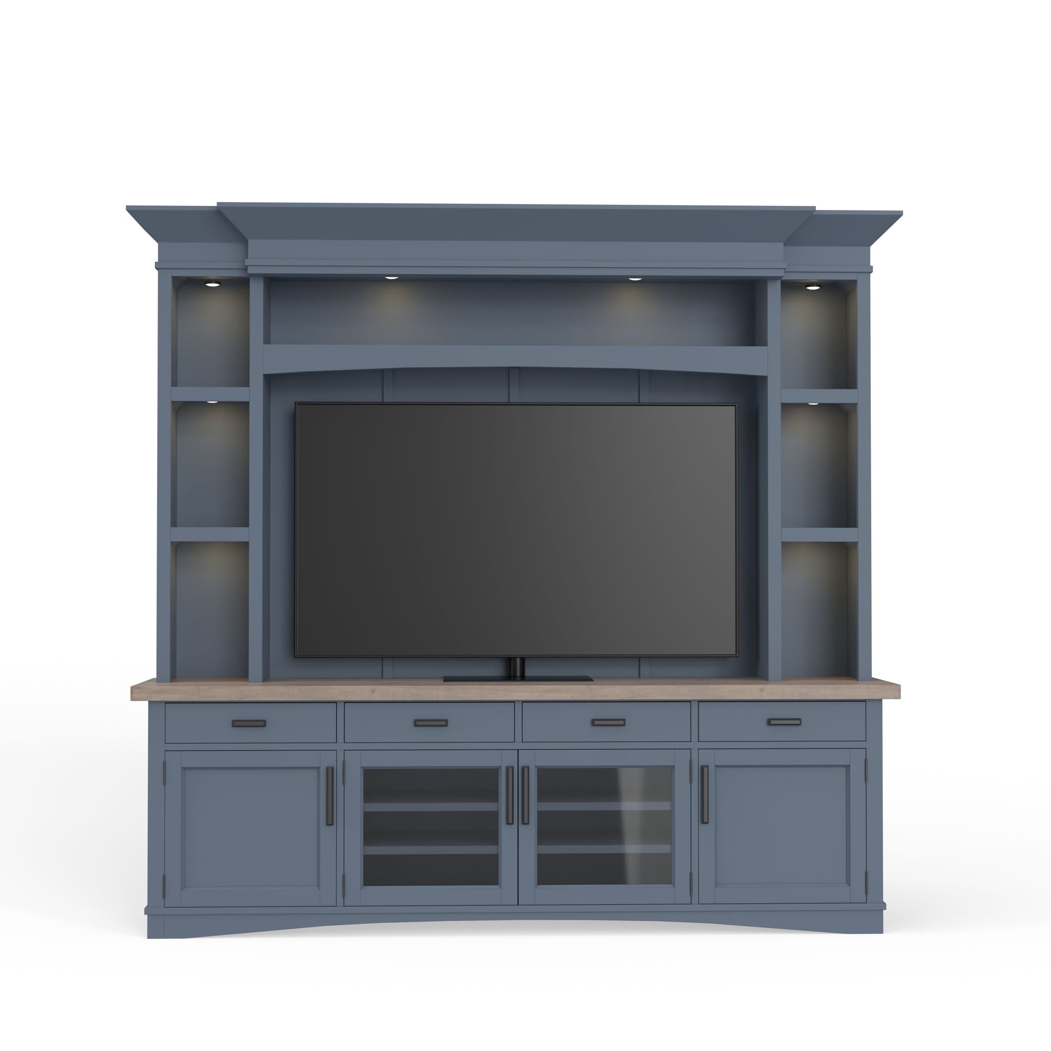 Americana Modern - TV Console with Hutch, Backpanel and LED Lights - Urban Living Furniture (Los Angeles, CA)