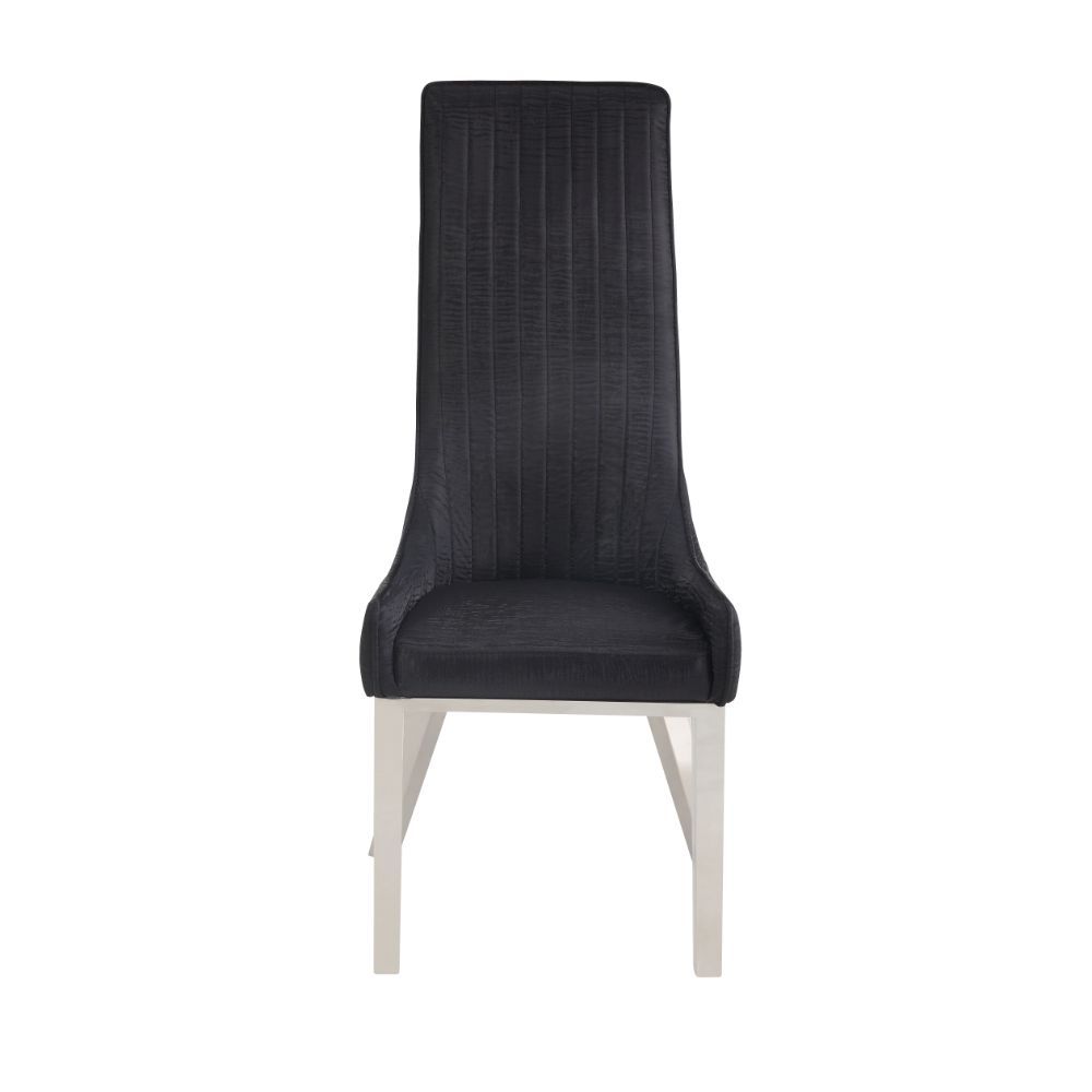 Gianna - Side Chair (Set of 2) - Black Velvet & Stainless Steel
