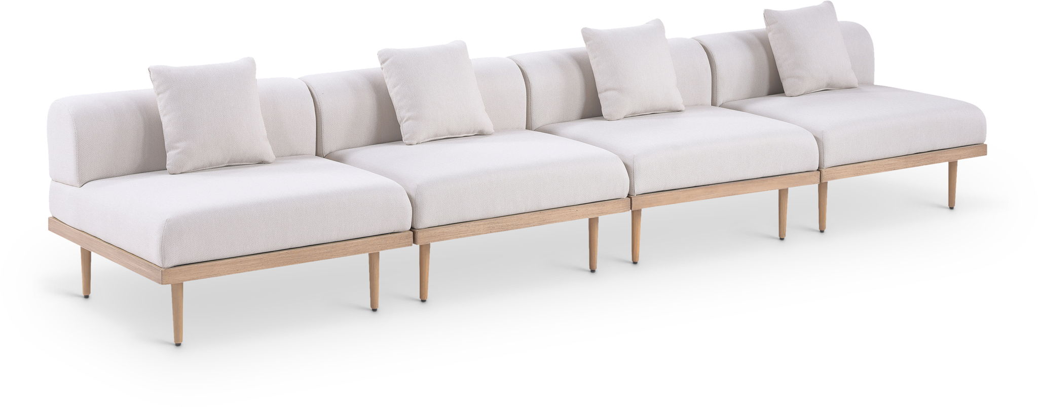 Laguna - 4 Piece 142" Upholstered Outdoor Patio Modular Armless Sofa - Urban Living Furniture (Los Angeles, CA)