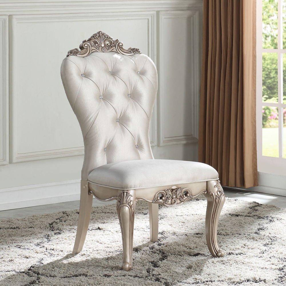 Gorsedd - Side Chair (Set of 2) - Cream Fabric & Golden Ivory - Urban Living Furniture (Los Angeles, CA)