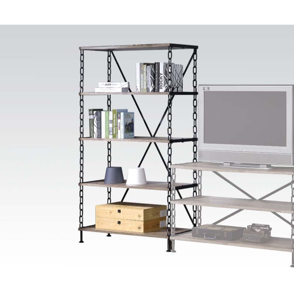 Jodie - 72" Bookshelf - Rustic Oak & Antique Black