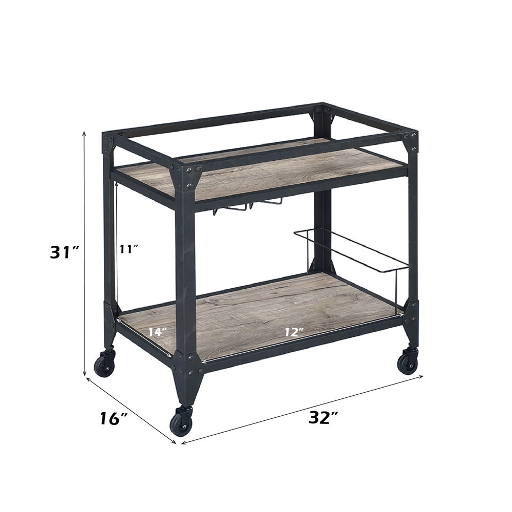 Jorgensen - Serving Cart - Rustic Oak & Charcoal - Urban Living Furniture (Los Angeles, CA)