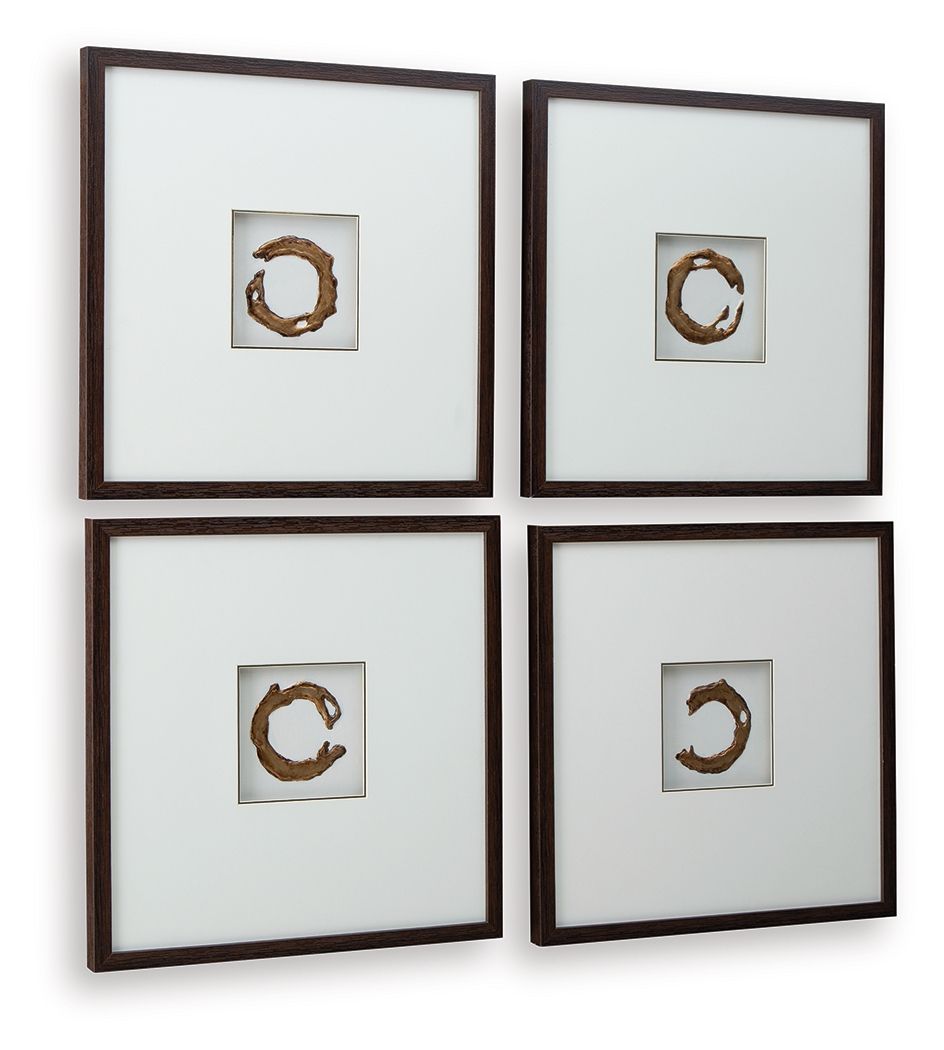 Dallbourne - White / Gold Finish - Wall Art Set (Set of 4) - Urban Living Furniture (Los Angeles, CA)