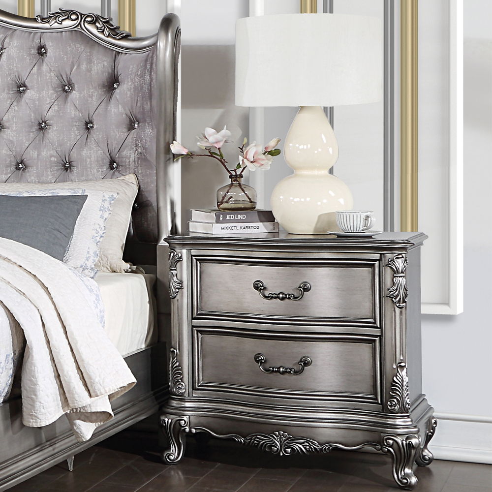 Ariadne - Nightstand - Antique Platinum - Urban Living Furniture (Los Angeles, CA)