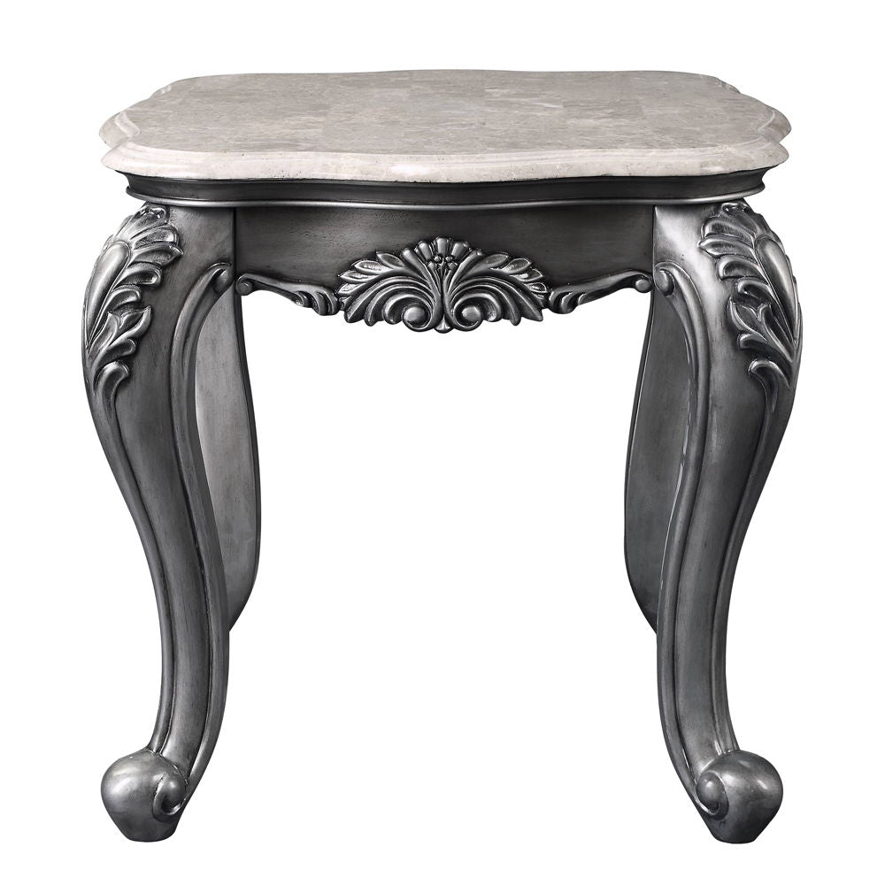 Ariadne - End Table - Marble Top & Platinum - Urban Living Furniture (Los Angeles, CA)