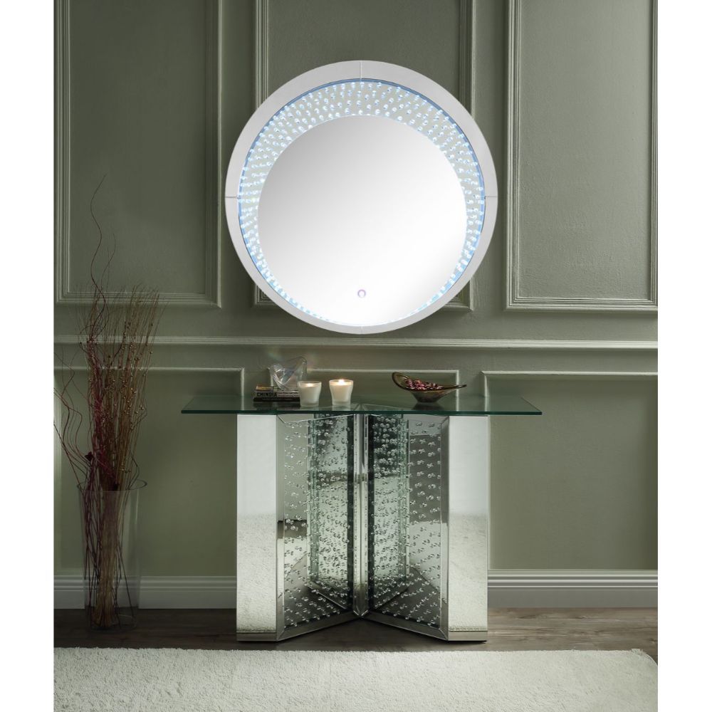 Nysa - 45" X 32" Console Table - Mirrored & Faux Crystals - Urban Living Furniture (Los Angeles, CA)