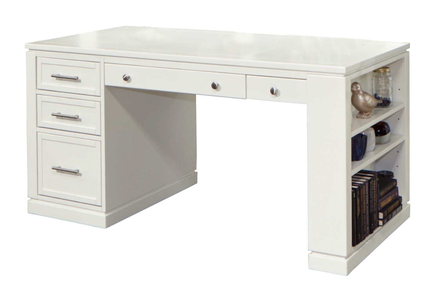 Catalina - Two Piece Writing Desk With Power Center And USB - Cottage White - Urban Living Furniture (Los Angeles, CA)