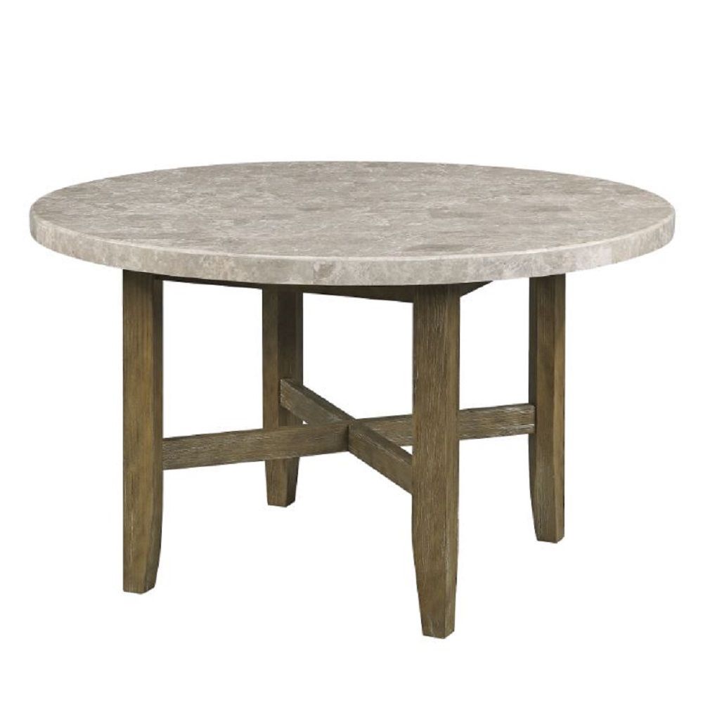 Karsen - Dining Table With Marble Top - Natural Marble Top & Rustic Oak - Urban Living Furniture (Los Angeles, CA)
