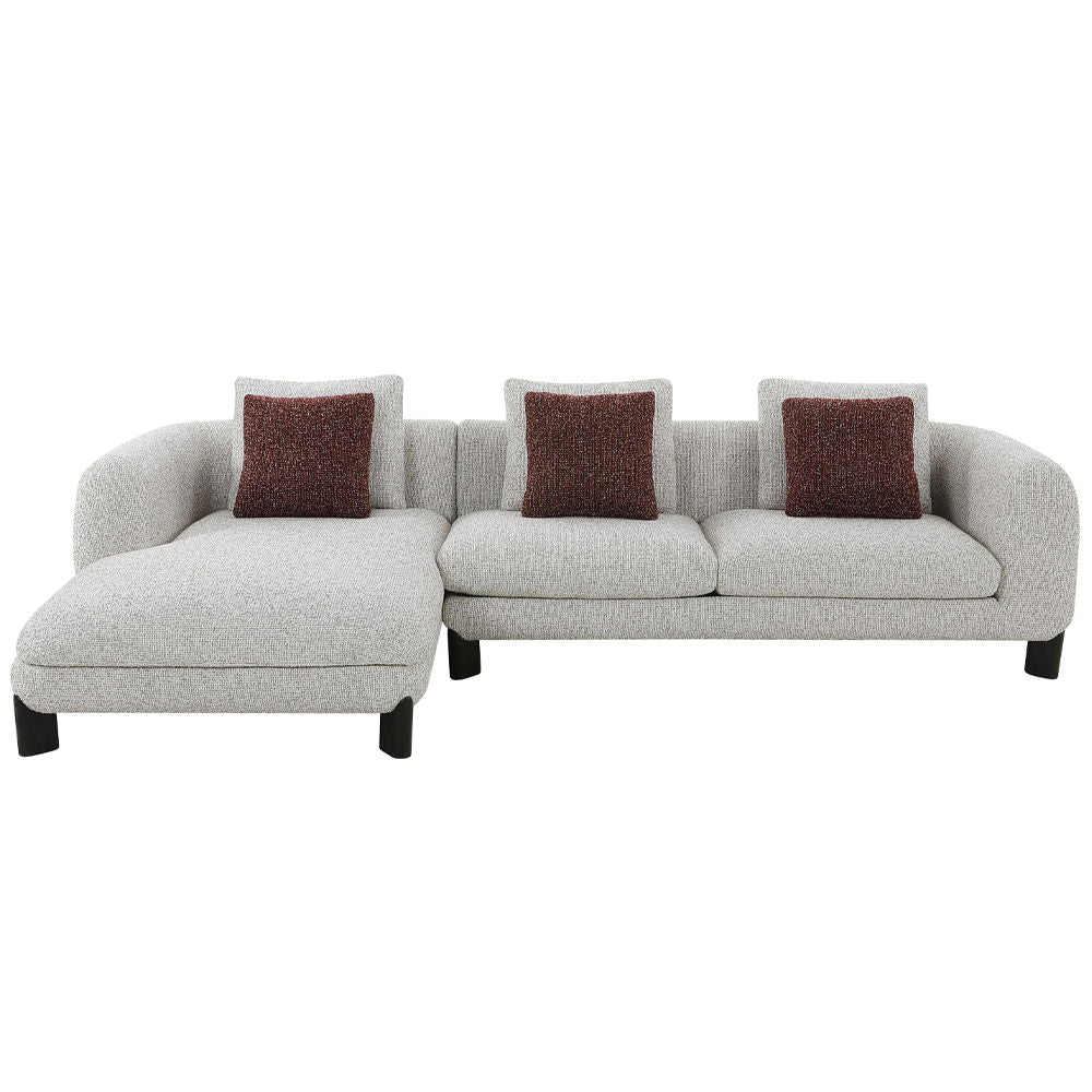 Mardi - Sectional Sofa With 6 Pillows - Maroon & Beige Tweed - Urban Living Furniture (Los Angeles, CA)