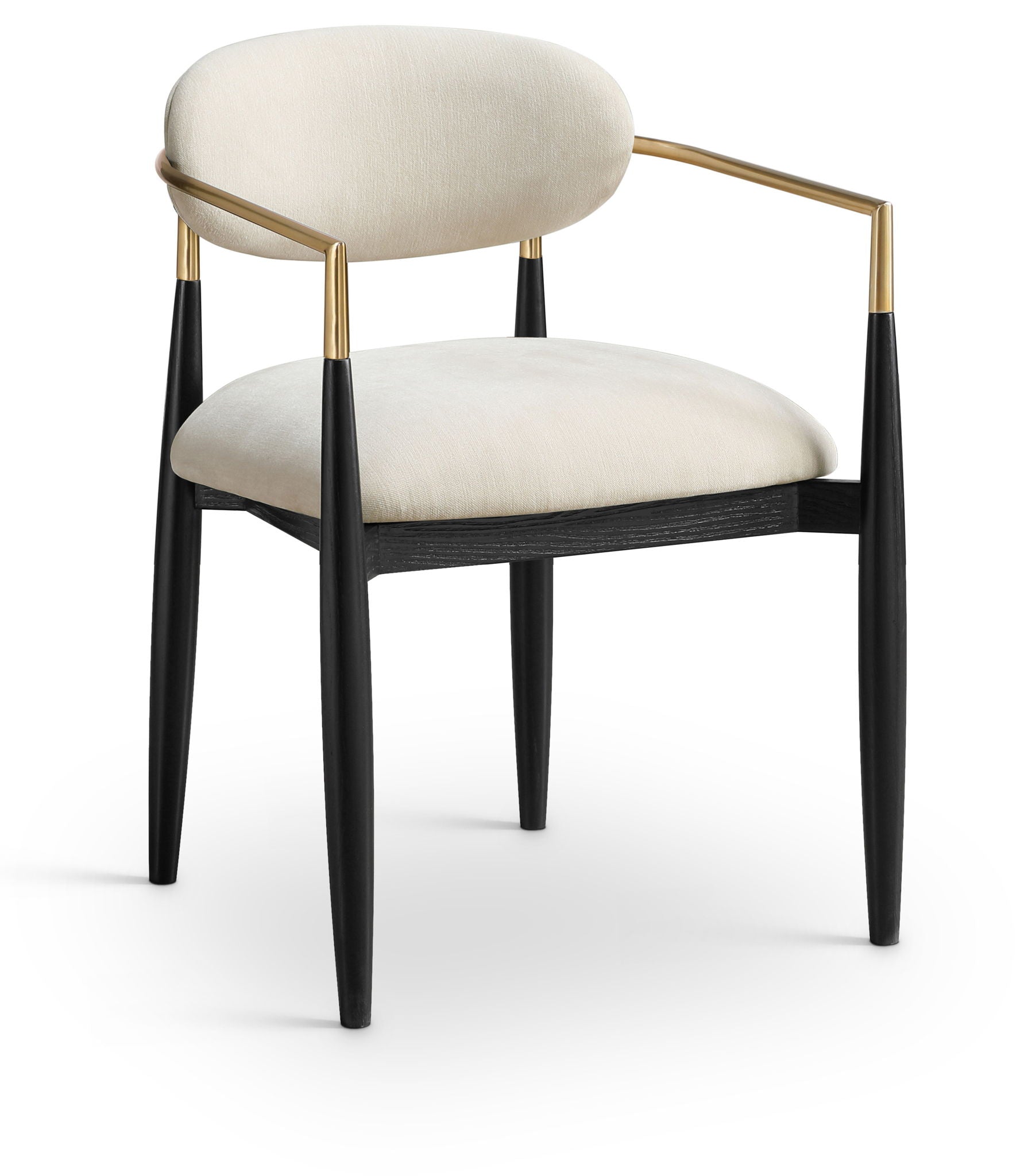 Riccio - Fabric Dining Arm Chair (Set of 2) - Black And Gold Frame - Urban Living Furniture (Los Angeles, CA)