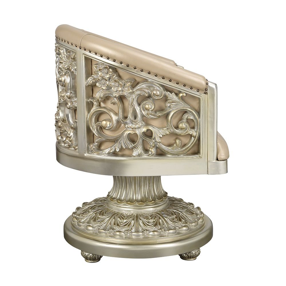 Sorina - Arm Chair - Synthetic Leather & Antique Gold - Urban Living Furniture (Los Angeles, CA)