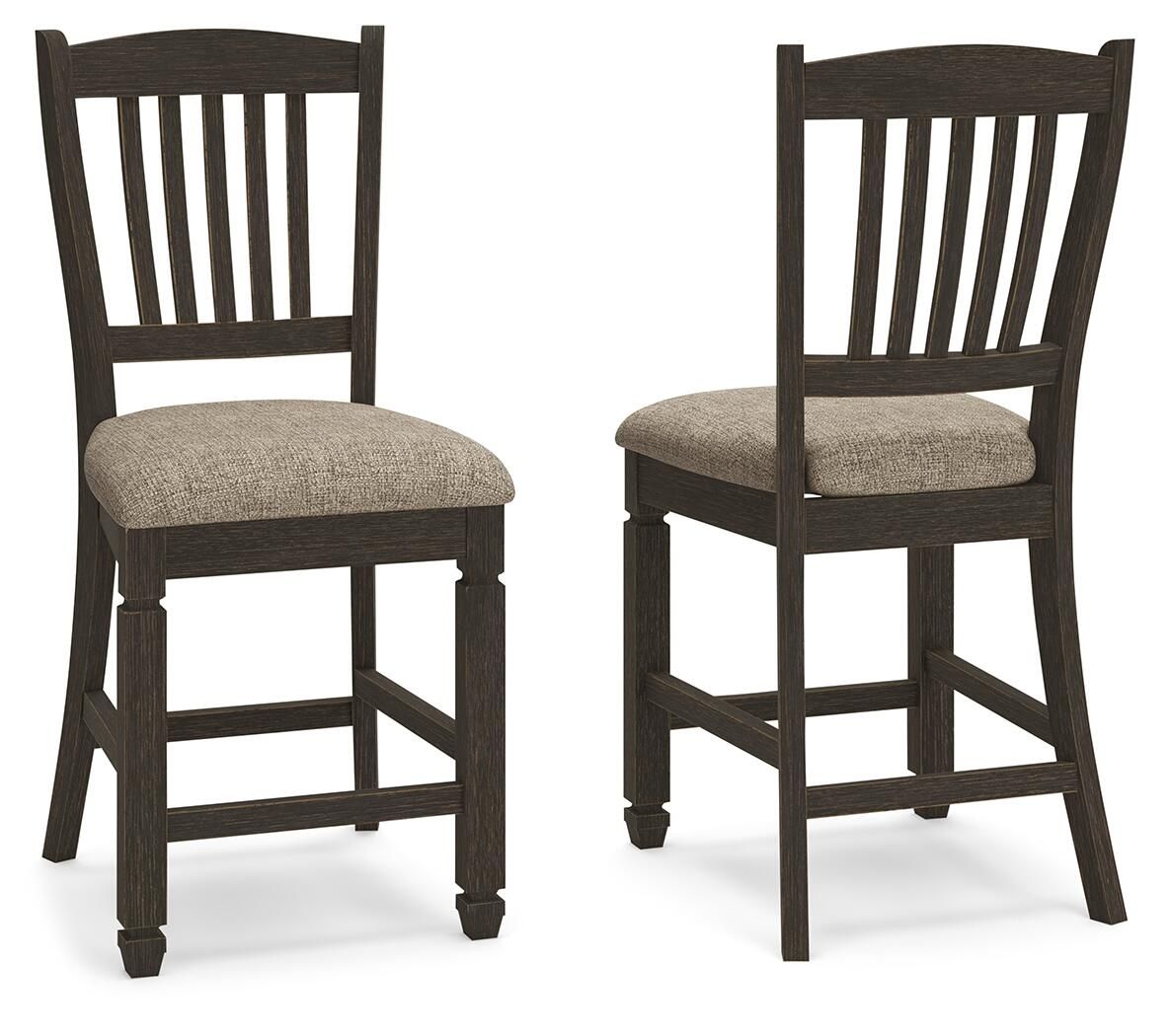 Tyler Creek - Upholstered Barstool (Set of 2) - Black / Grayish Brown - Urban Living Furniture (Los Angeles, CA)