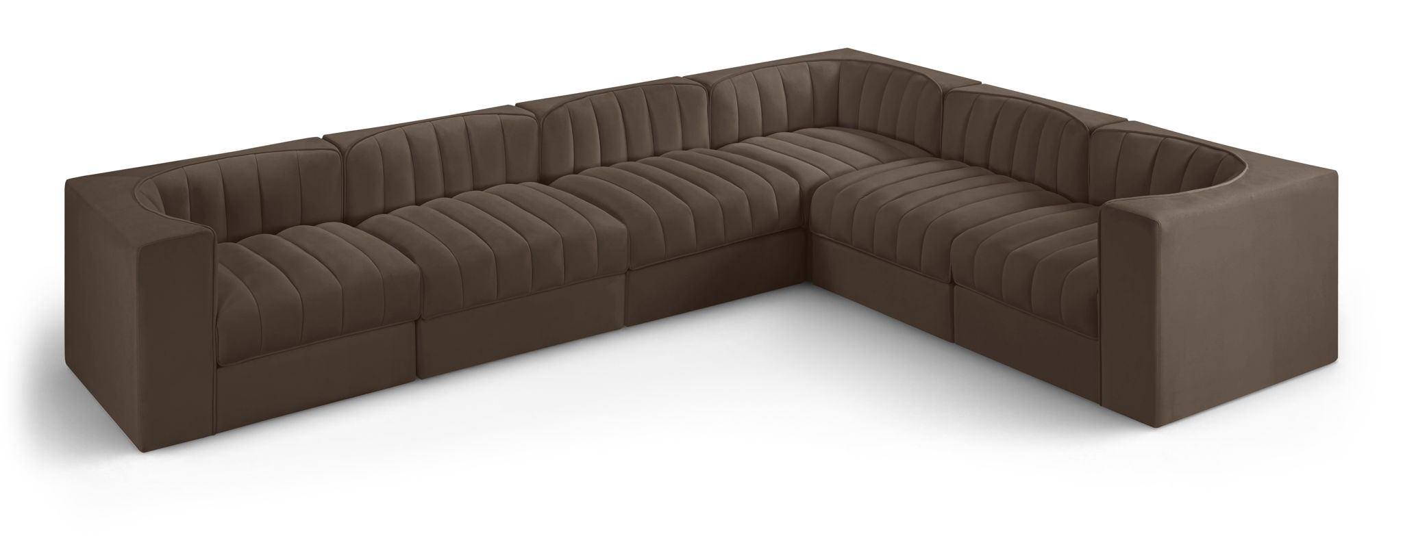 Rummi - Velvet Performance Fabric Upholstered 6 Piece Modular Sectional (With 3 Corner Chairs) - Urban Living Furniture (Los Angeles, CA)