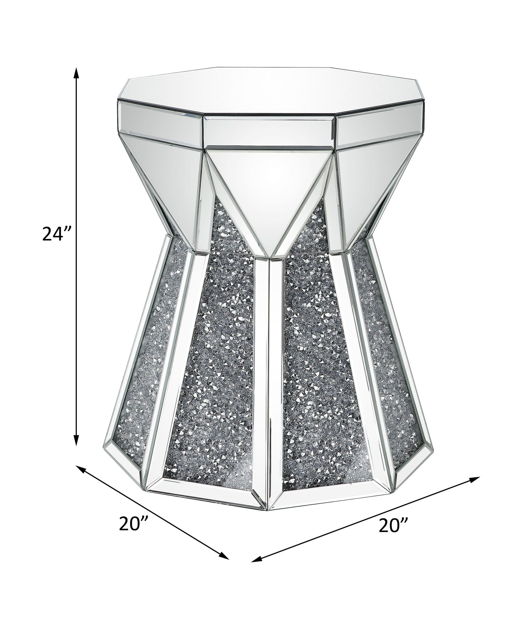 Noralie - End Table - Mirrored & Faux Diamonds - Urban Living Furniture (Los Angeles, CA)