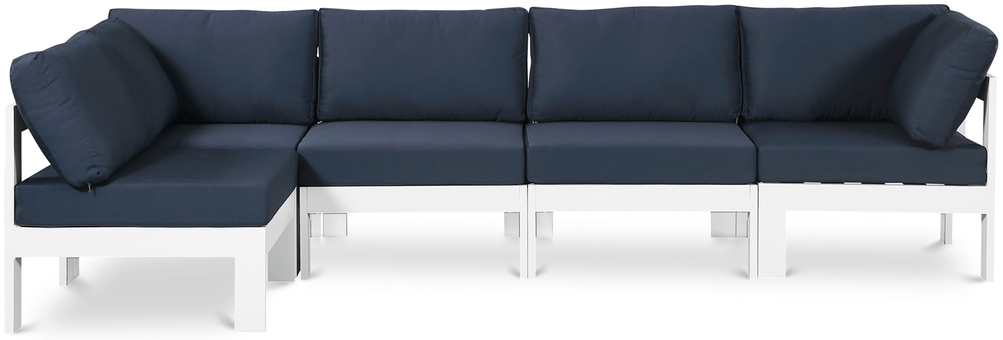 Nizuc - Outdoor Patio 5 Piece Modular Sectional With White Frame - Urban Living Furniture (Los Angeles, CA)