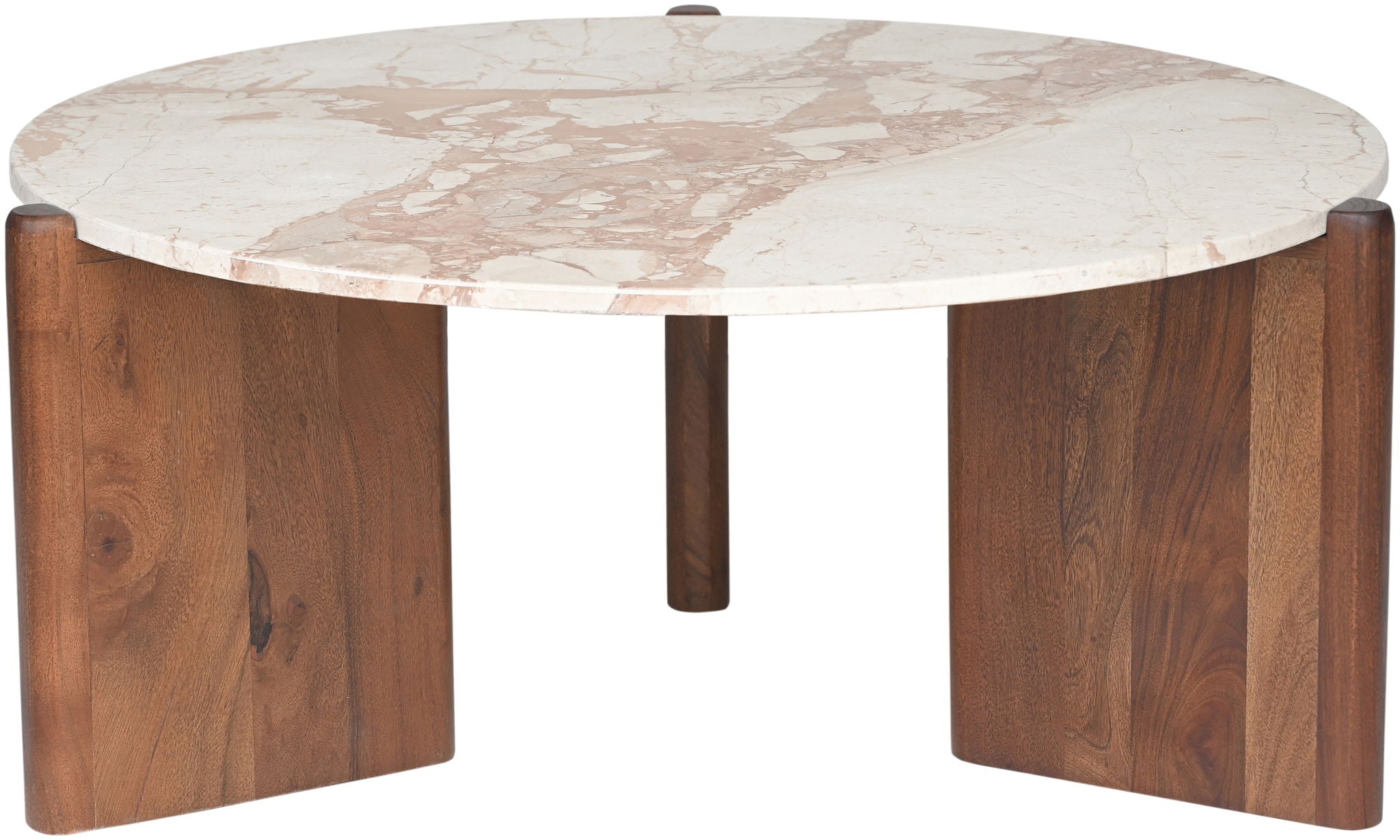 Varenna - Marble Top And Acacia Wood Base Coffee Table - Cream - Urban Living Furniture (Los Angeles, CA)