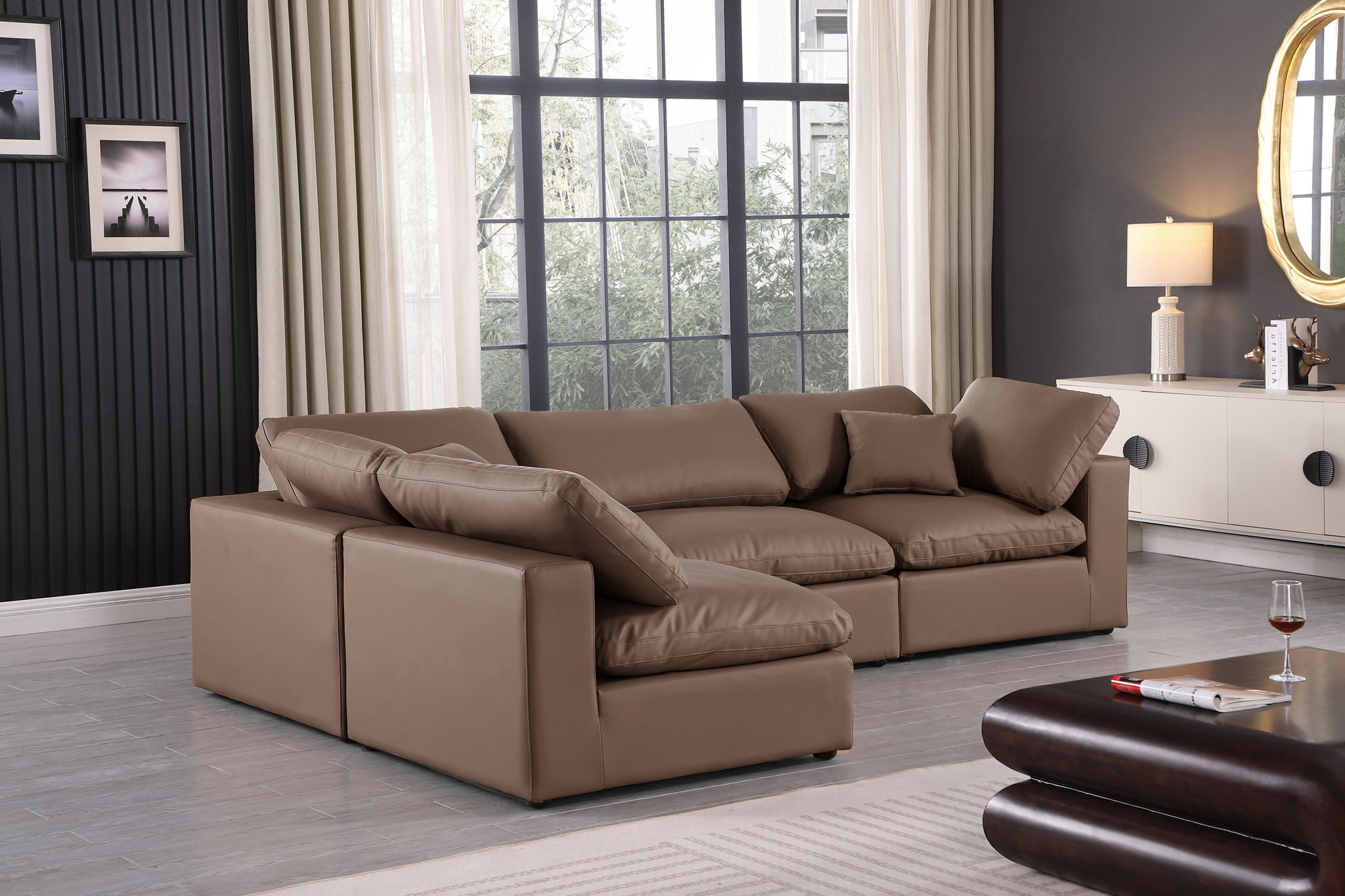 Comfy - 4 Piece Faux Leather Modular Armless Sectional - Urban Living Furniture (Los Angeles, CA)