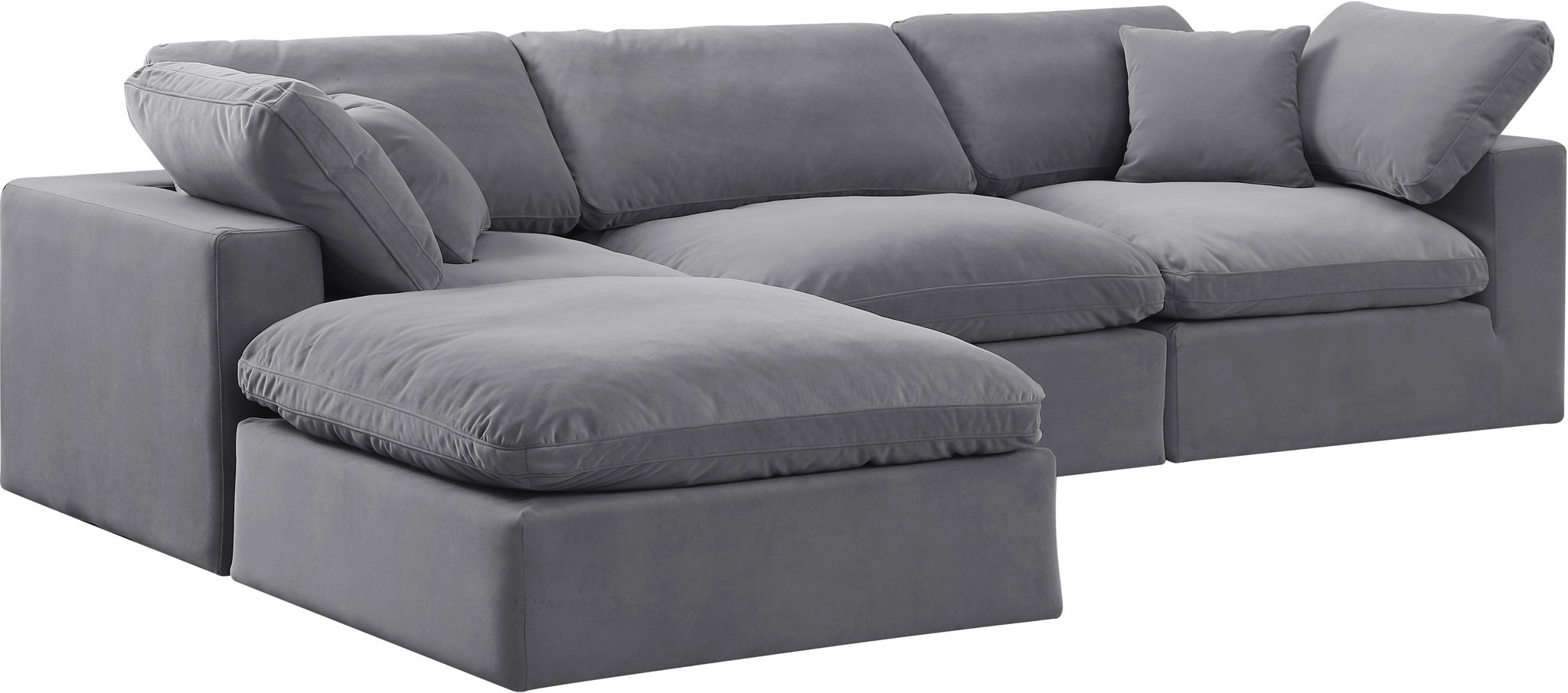 Comfy - 4 Piece Velvet Modular Sectional With Chaise - Urban Living Furniture (Los Angeles, CA)