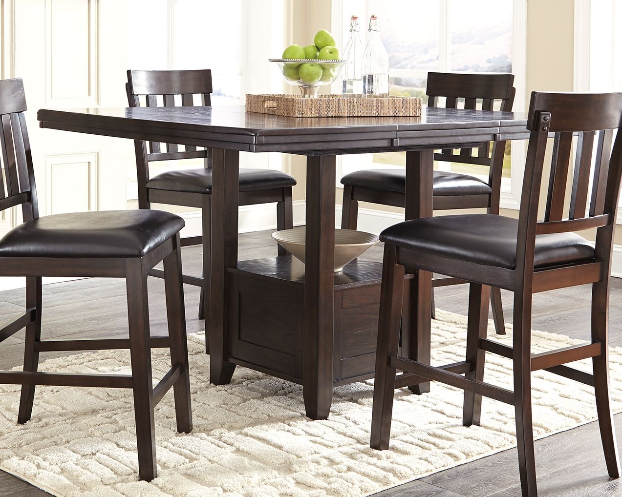 Haddigan - Dark Brown - Rectangular Dining Room Counter Extension Table - Urban Living Furniture (Los Angeles, CA)