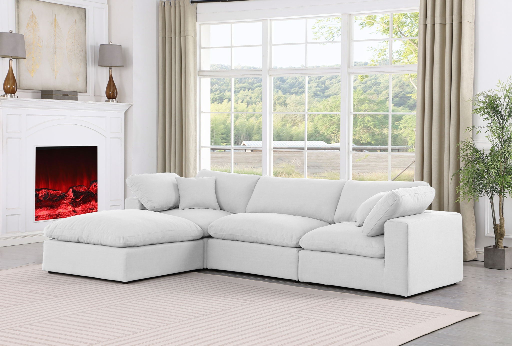 Comfy - 4 Piece Linen Fabric Modular Sectional With Chaise - Urban Living Furniture (Los Angeles, CA)
